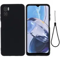 Lux-Case Funda de silicona líquida mate para Motorola Moto E22i / E22 - Negro