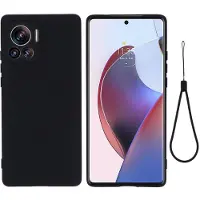 Lux-Case Funda de silicona líquida mate para Motorola Edge 30 Ultra / Moto X30 Pro - Negro