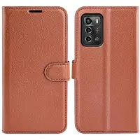 Lux-Case Funda abatible clásica ZTE Blade A72 - Marrón