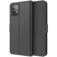 Lux-Case Funda lisa y fina de piel PU de primera calidad para Samsung Galaxy A23 5G - Negro