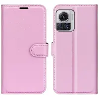 Lux-Case Funda abatible clásica Motorola Edge 30 Ultra / X30 Pro - Rosa