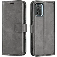 Lux-Case Funda de piel estilo cartera para ZTE Blade A72 - Gris