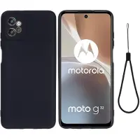 Lux-Case Funda de silicona líquida mate para Motorola Moto G32 - Negro