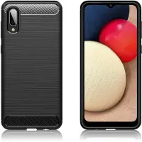Lux-Case Funda Carbon Flex - Samsung Galaxy A02 - Negro