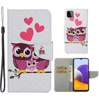 Lux-Case Funda abatible Wonderland Samsung Galaxy A22 5G - Búho Y Corazón