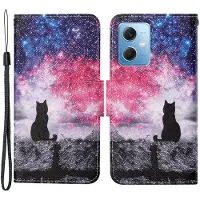 Lux-Case Funda abatible Wonderland Samsung Galaxy A24 4G - Cielo Estrellado / Gato