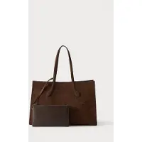 HUGO para mujer. 50573274 Bolso tote Cymbeline marrón oscuro (OSFA), Casual, Poliéster, outlet 2026.