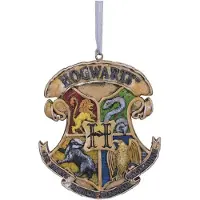 Nemesis Now Adorno Navideño Colgante Con Cresta Hogwarts