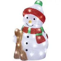 Kaemingk Muñeco de nieve LED, dimensiones 20x25x38 cm, capacidad 50 litros, peso neto/peso bruto, marca Lumineo