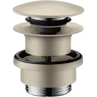 Axor Válvula de desagüe para grifos de lavabo y bidé, acabado níquel cepillado, con sistema de apertura mediante presión y orificio de desbordamiento