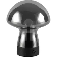 TRIO Lámpara de mesa LED, color , pantalla de cristal ahumado, regulador táctil, altura 18 cm