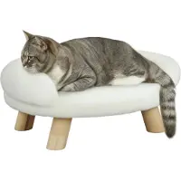 StarTech.com Sofá para perros - Cama elevada para perros - Camita para perros - Patas de madera - Fibra