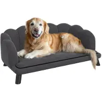 StarTech.com Sofá para perros - Cama para perros - Funda lavable - Respaldo - Patas de madera - Gris