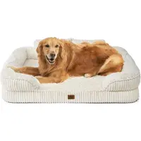 Merkloos Elzusha - Cama ortopédica para perros con respaldo alto, 107 x 76 cm