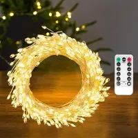 OEM Luces LED de 10 metros, 300 LEDs, luz blanca cálida, impermeables, con mando a distancia