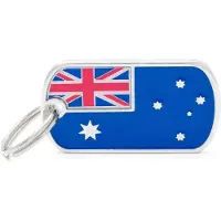 My Family Etiqueta De Identificación Para Mascotas Con La Bandera De Australia