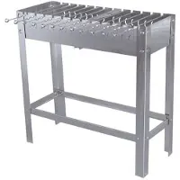 Metro Professional Parrilla de carbón profesional METRO, 78 x 29 cm, acero inoxidable, color plateado
