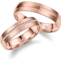 MARRYA Anillo 'ES-28 Ehering aus Edelstahl - Rosé gold plattiert' oro rosa