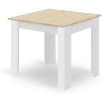 Kendra Home Mesa de comedor cuadrada Oskar en roble Sonoma y blanco