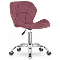 Kendra Home Silla de oficina giratoria Avola de terciopelo rosa oscuro