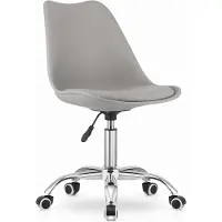 Kendra Home Silla de oficina giratoria Alba, gris polipiel y metal