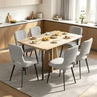 Kein Hersteller Silla de recepción, silla de escritorio, silla decorativa, silla de comedor, silla de sala de estar, silla tapizada para vestuarios (solo 6 sillas). Color: gris