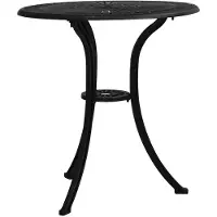 Merkloos Mesa de jardín de aluminio fundido con soporte para sombrilla