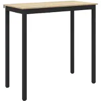 Merkloos Mesa de madera con patas de metal