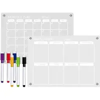 Merkloos Calendario de acrílico magnético para pared, 29,7x21 cm