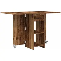 Merkloos Mesa rectangular plegable para comedor, de 115x70x75 cm, fabricada en madera tratada