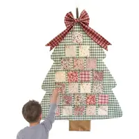 Merkloos Calendario de Adviento reutilizable de tela con forma de árbol de Navidad