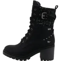 Mustang Botines con cordones negro / plata