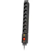 LESTAR LXRM 816: Barra de enchufes para rack de 19 pulgadas, 8 tomas, 16 A, 5 metros, color