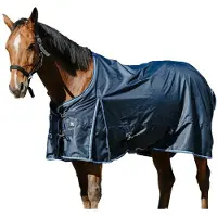 Riding World Manta para caballo Eco 600d, 50 gramos, color azul, tallas 145-190 cm, color azul, tallas 145-190 cm
