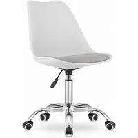 Kendra Home Silla de oficina giratoria Alba de polipropileno blanco y gris