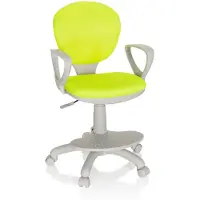 OEM Silla giratoria para niños Kid Colour G1, tapizada en tela verde/gris, con altura ajustable