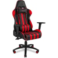 Dripio Silla de gaming, color /rojo, ajustable, tapizada en cuero sintético (PU), capacidad máxima de 150 kg.