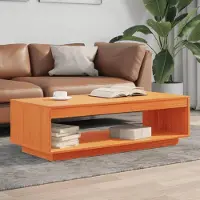 Merkloos Elegante mesa de centro de madera maciza de pino