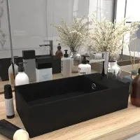 Merkloos Lavabo de cerámica, color mate, con desbordamiento