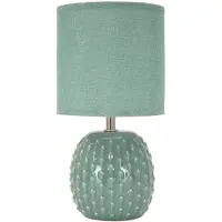 Mauro Ferretti Lámpara de mesa de cerámica, con superficie texturizada, de 14x27 cm, color verde salmón, diseño , modelo Pontus