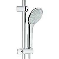GROHE Juego de ducha Euphoria Eco, 27225, con manguera de 1750 mm, plato de jabón cromado, modelo 27225001, longitud de la barra de soporte: 900 mm