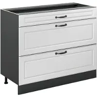 Vicco Mueble bajo de cocina R-Line Blanco casa de campo/Antracita 100 cm sin encimera, Model 71574