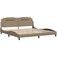 Syfax Estructura de cama Viana sin colchón cuero sintético capuchino 200x200cm