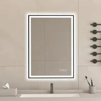 OEM Espejo de baño LED de 50x70 cm, con regulador de intensidad, antiniebla y con 3 colores
