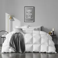 Merkloos Edredón - Invierno - 200 x 200 cm - Blanco - Algodón 100% y plumón