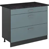 Vicco Mueble bajo de cocina R-Line Gris azulado/Antracita 100 cm encimera Antracita, Model 71583