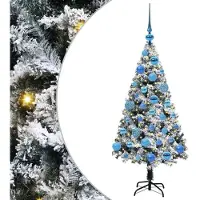 vidaXL Árbol de Navidad artificial, color blanco, 120 cm