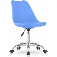 Kendra Home Silla de oficina giratoria Alba de polipropileno azul cielo