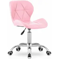 Kendra Home Silla de oficina giratoria Avola de polipiel rosa