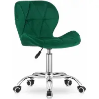 Kendra Home Silla de oficina giratoria Avola de terciopelo verde esmeralda